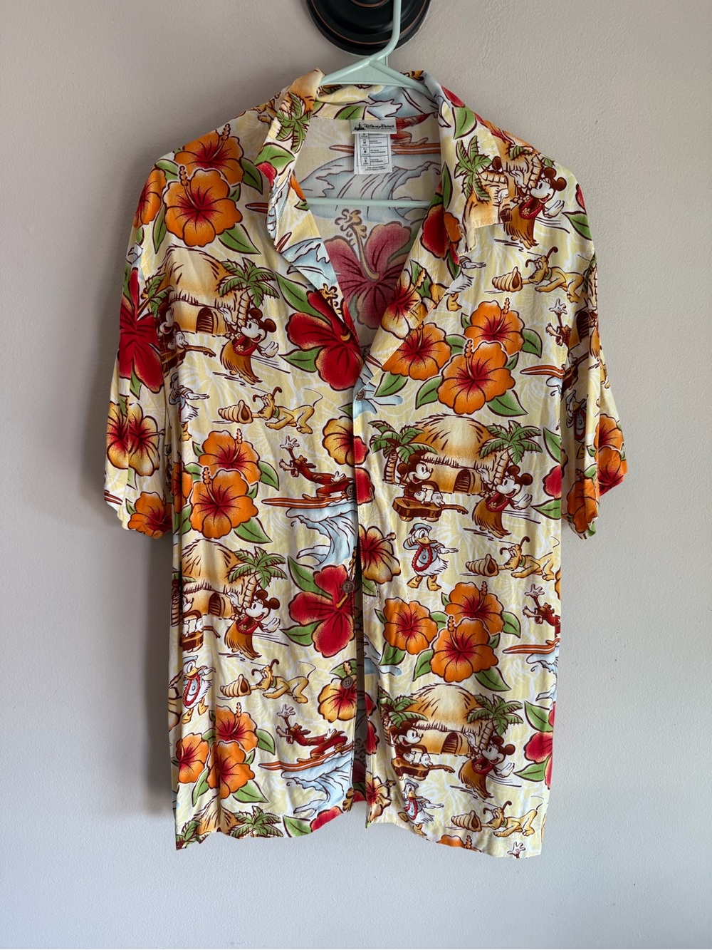 Disney Parks Tropical Mickey & Friends Rayon Hawaiian Shirt - Size Small